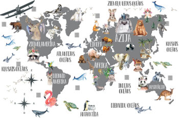 Pasaules karte ar indiāņiem