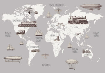 Pasaules karte ar transportiem