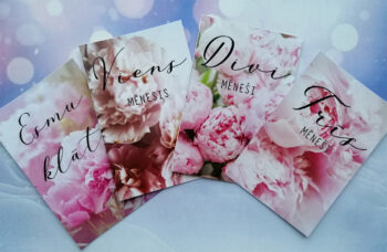 Peoniju mēnešu foto kartiņas