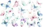 Sienas uzlīmes Violetie taureņi bērnistabai
