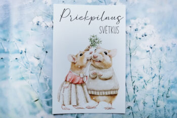 Kartiņa ar priekpilniem pelēniem