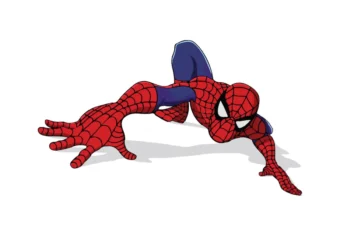 Dinamiska un koša Zirnekļcilvēka (Spiderman) sienas uzlīme zēna bērnistabas vai pusaudžu istabas dekorēšanai.